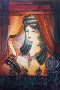 Hajra Mansoor, 20 x 30 inch, Acrylic on Canvas, Figurative Painting, AC-HM-004